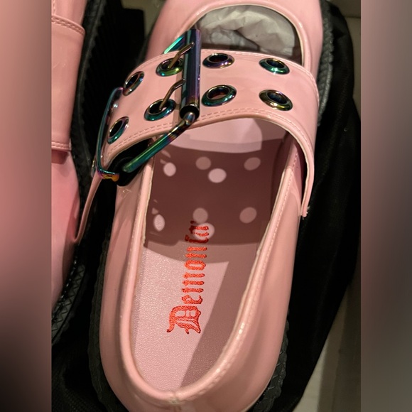 NIB- Dolls Kill x Demonia Baby Pink Holo Creeper Mary Jane - Picture 6 of 13